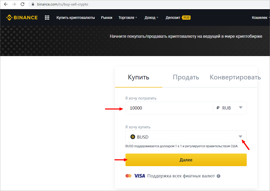Купить за рубли BUSD